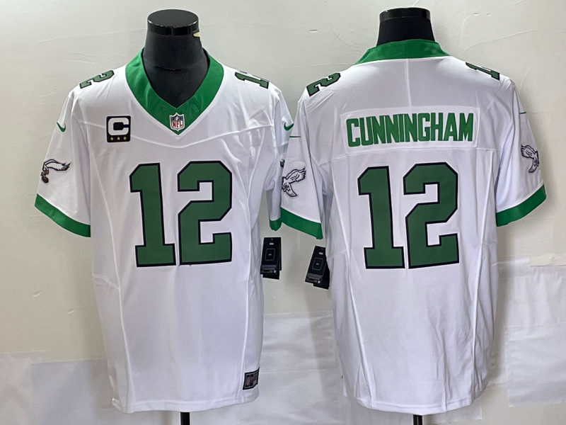 Men's Philadelphia Eagles #12 Randall Cunningham White 2023 F.U.S.E. With 3-star C Patch Vapor Untouchable Stitched Football Jersey
